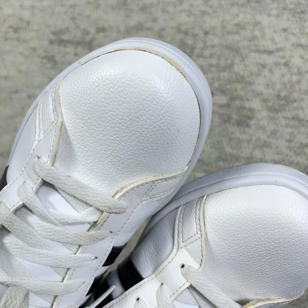 Adidas Cloudfoam Advantage AW4287 White Leather Low Top Sneaker Womens Shoes 10 - Picture 9 of 14
